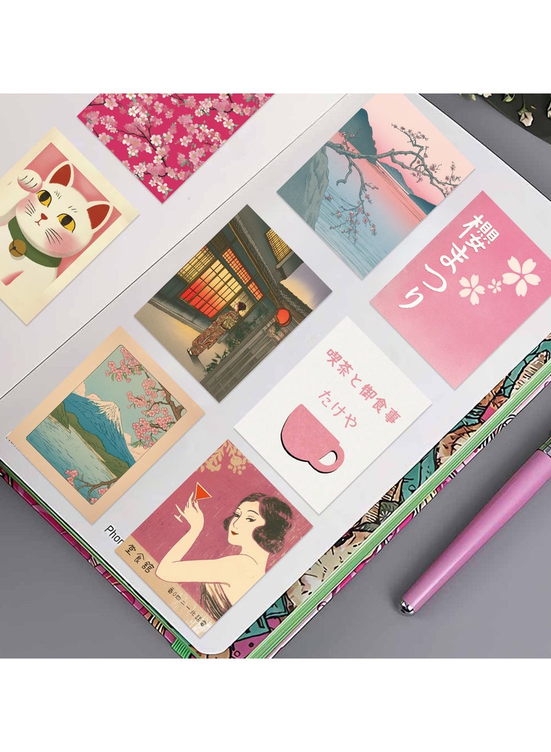 ORAINBOW 50PCS Pink Aesthetic Stickers Vintage Japanese Stickers Japanese Party Favors Decorations Laptop Vinyl Waterproof Sticker Pack - Image 3