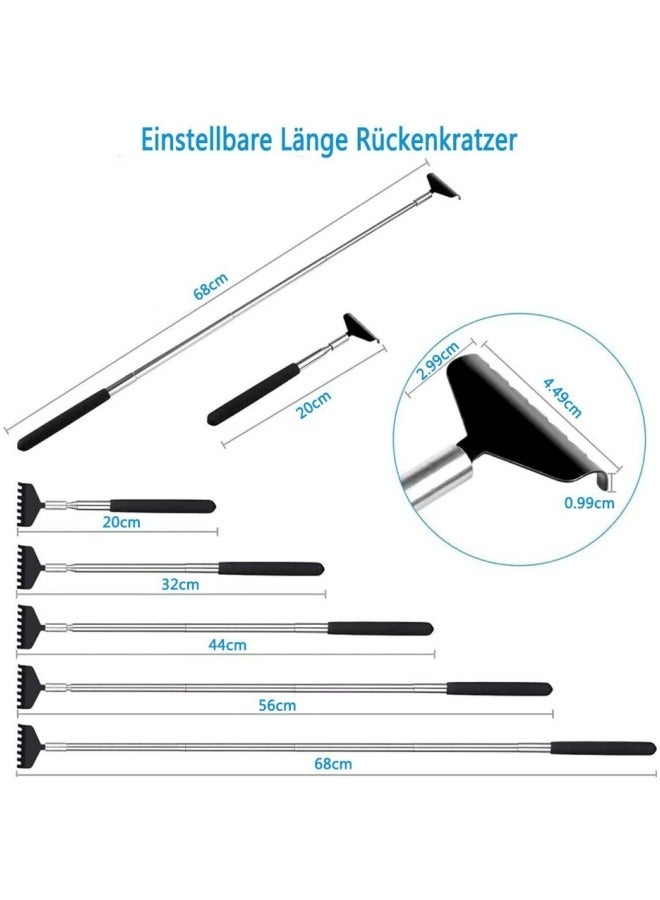 3 Pack Different Back Scratcher Metal Portable Telescoping Back scratchers with Rubber Handles, Extendable Back Massager Tool, Gifts for Men Women Kids Adults - Image 4