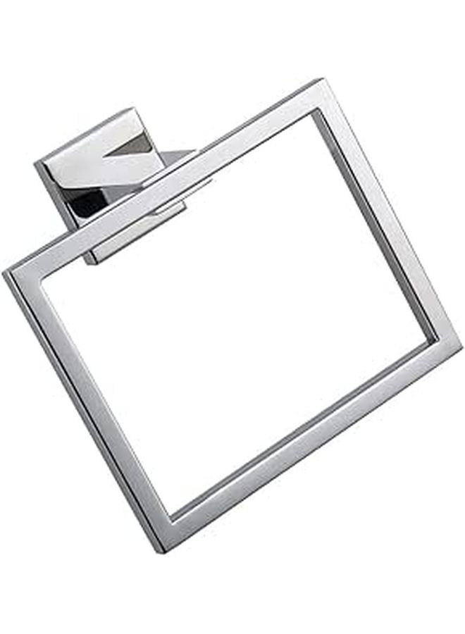Stainless Steel Square Towel Ring Holder Wall Mounted Bathroom Mirror Finish - Image 1