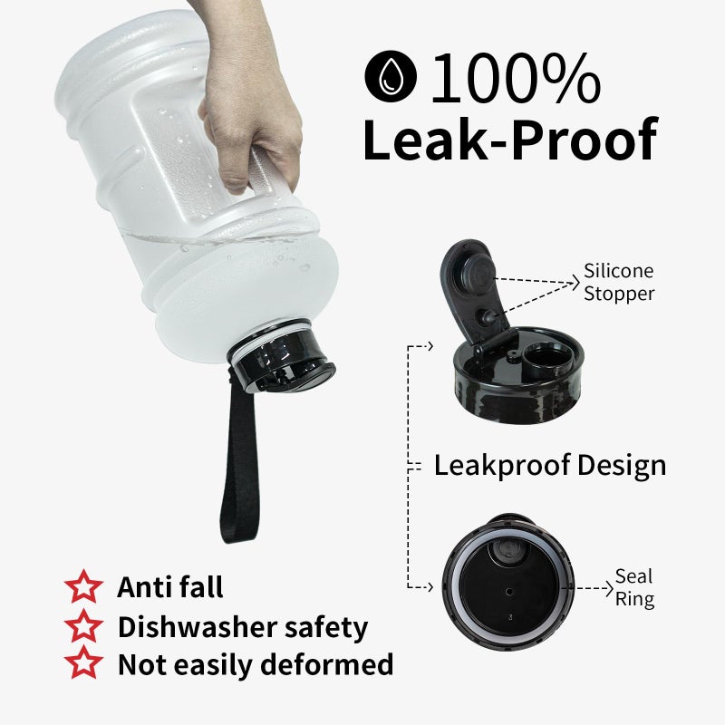 TOOFEEL 2 Liter Water Bottles - Big Water Jugs - 2.2L 74oz LeakProof - Clear Matte - Image 2