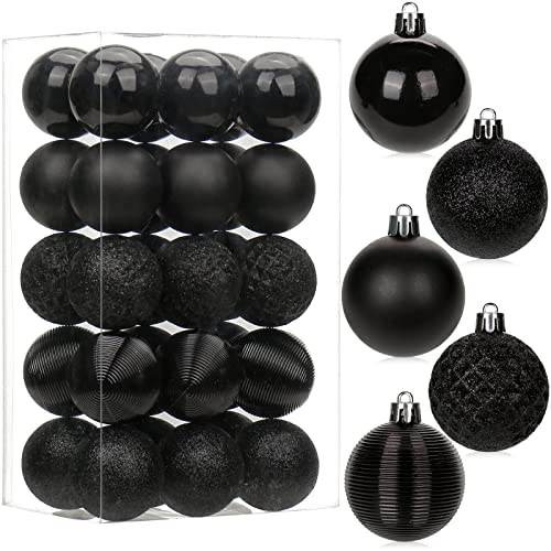 Briful 30PCS Shatterproof Black Christmas Tree Ball Ornaments for Holiday Decor - Image 1