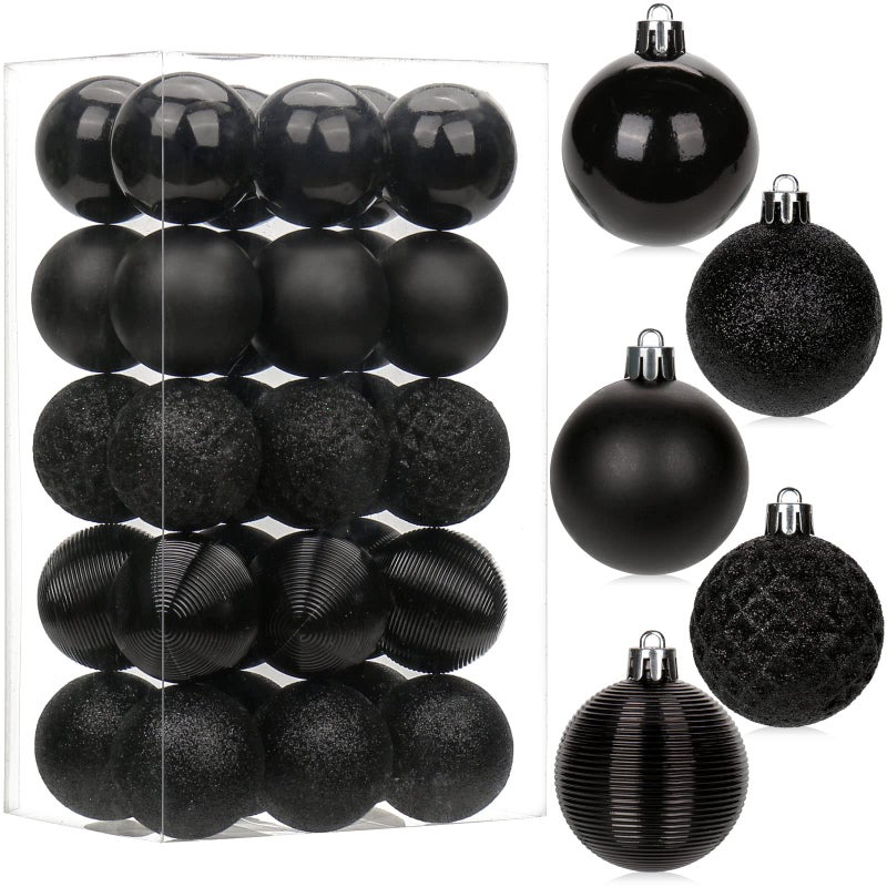 Briful 30PCS Shatterproof Black Christmas Tree Ball Ornaments for Holiday Decor - Image 2