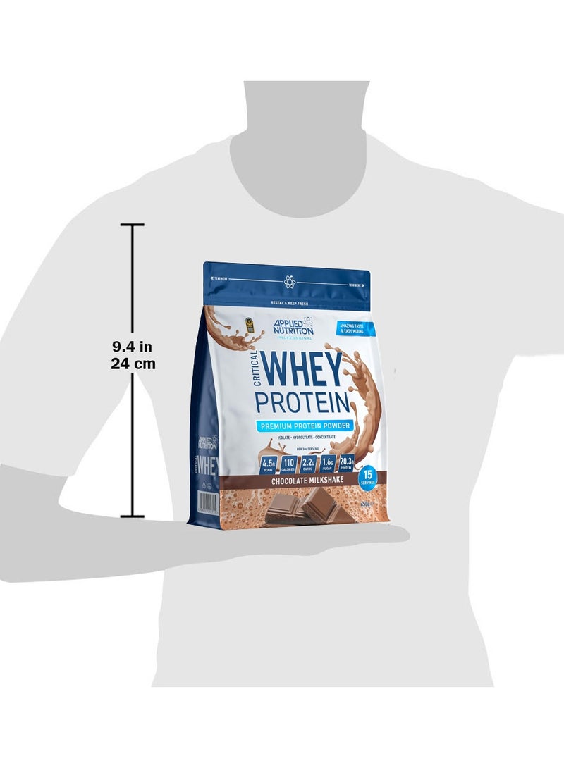 Applied Nutrition Applied Nutrition Critical Whey Protein Premium Protein Powder Chocolate Milkshake Flavour(450g) - Image 3