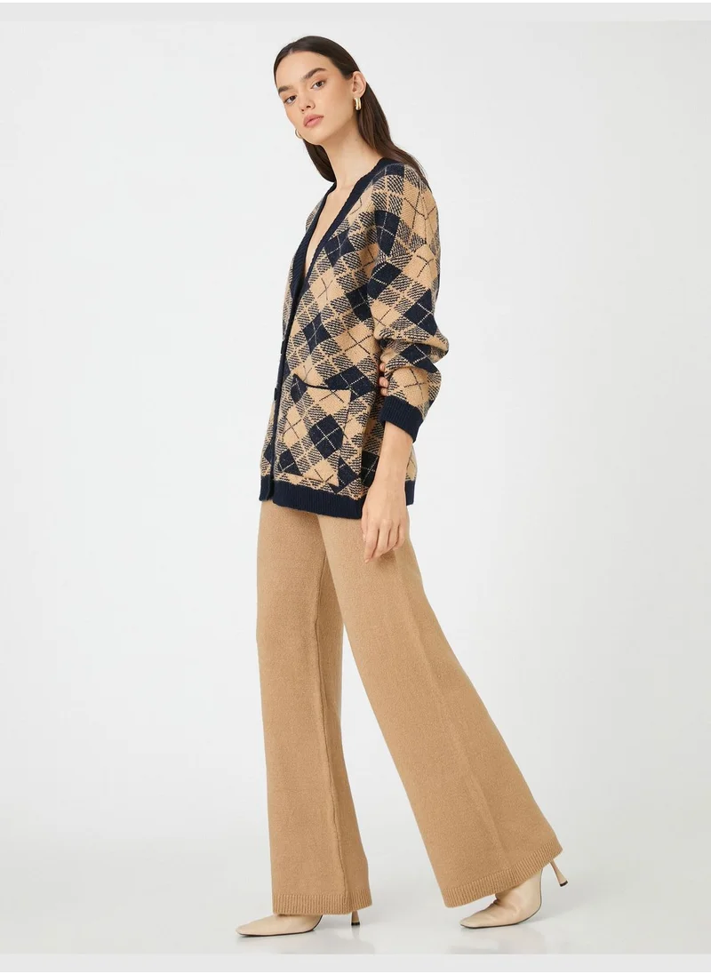 كوتون Tricot Trousers Wide Leg Elastic Waist