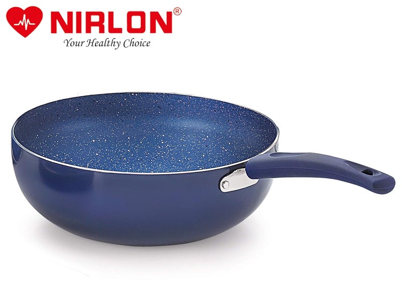 Nirlon Aluminium Non Stick Dishwasher Safe Induction Base Bling Kadhai with Glass Lid - Image 3