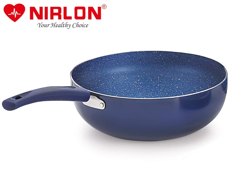 Nirlon Aluminium Non Stick Dishwasher Safe Induction Base Bling Kadhai with Glass Lid - Image 4