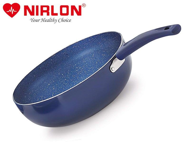 Nirlon Aluminium Non Stick Dishwasher Safe Induction Base Bling Kadhai with Glass Lid - Image 5