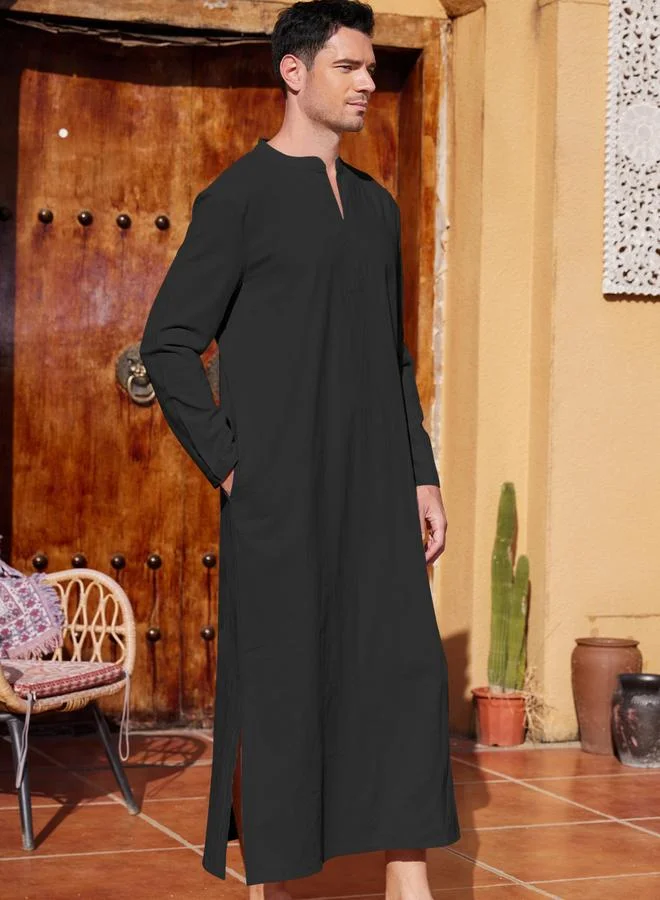 Take Two Take Two Solid V-Neck Long Sleeve Robe