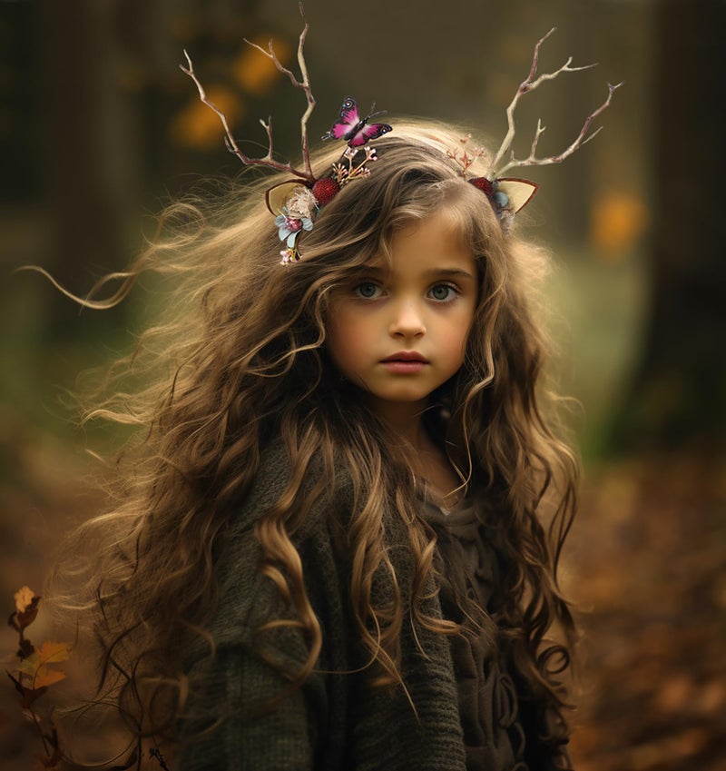 LLinfflr Deer Antler Cat Ear Headband with Flowers for Party Cosplay Costume - Image 5