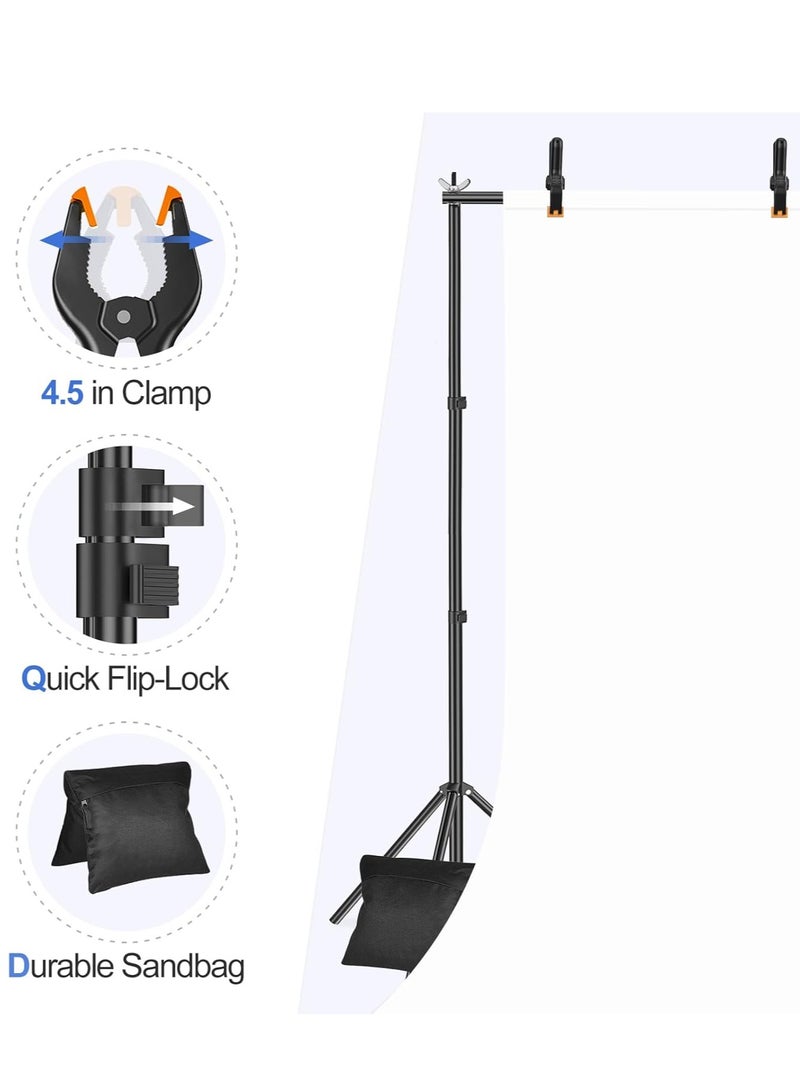 GUDOO Backdrop Stand 260*300 cm Photo Studio Adjustable Background Stand Support Kit with 2 Crossbars 6 Backdrop Clamps 2 Sandbags and Carrying Bag for Parties Events Decoration  - Image 4