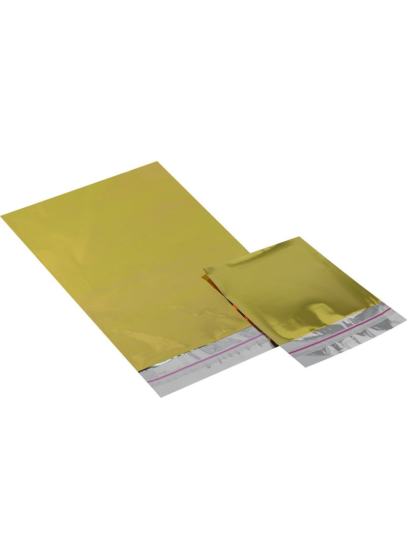 Repro Design - 11x12 Gold 100 Pieces Adhesive Metalized Gift Bag Metallic Gold Gift Packaging Package - Image 1