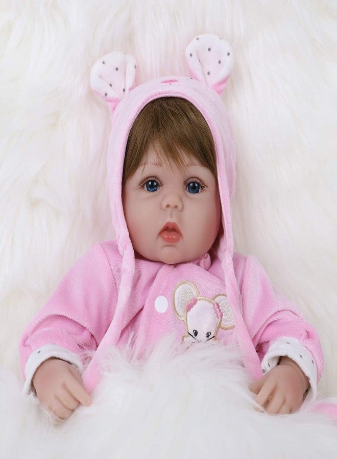 ENADOLL Reborn Baby Doll Realistic Silicone Vinyl Pink Mouse Baby 16 inch Weighted Soft Body Lifelike Doll Gift Set for Ages 3+(Pink Mouse) - Image 3