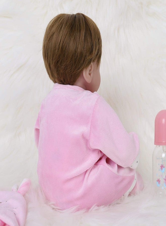 ENADOLL Reborn Baby Doll Realistic Silicone Vinyl Pink Mouse Baby 16 inch Weighted Soft Body Lifelike Doll Gift Set for Ages 3+(Pink Mouse) - Image 4