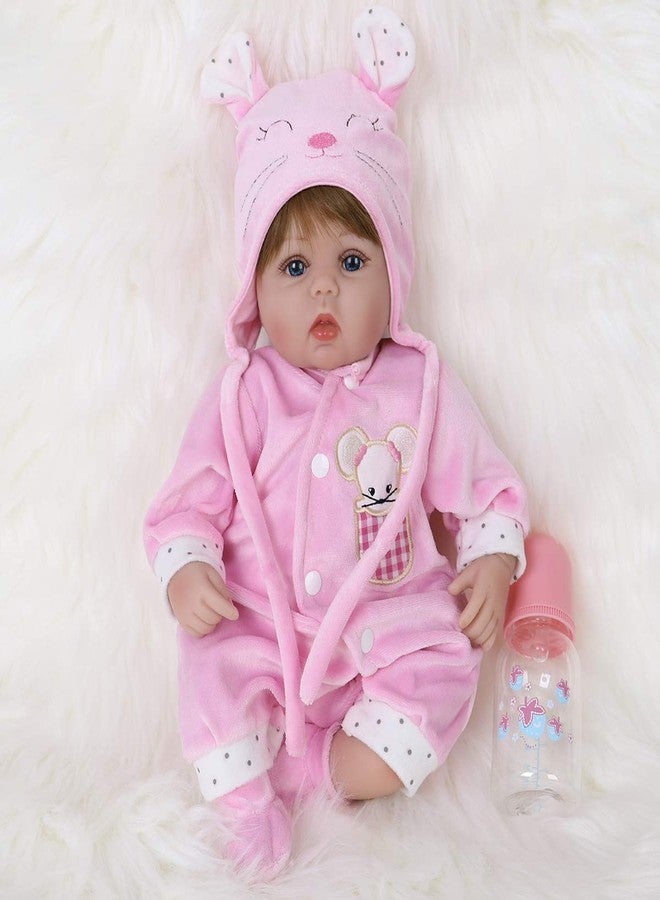 ENADOLL Reborn Baby Doll Realistic Silicone Vinyl Pink Mouse Baby 16 inch Weighted Soft Body Lifelike Doll Gift Set for Ages 3+(Pink Mouse) - Image 1