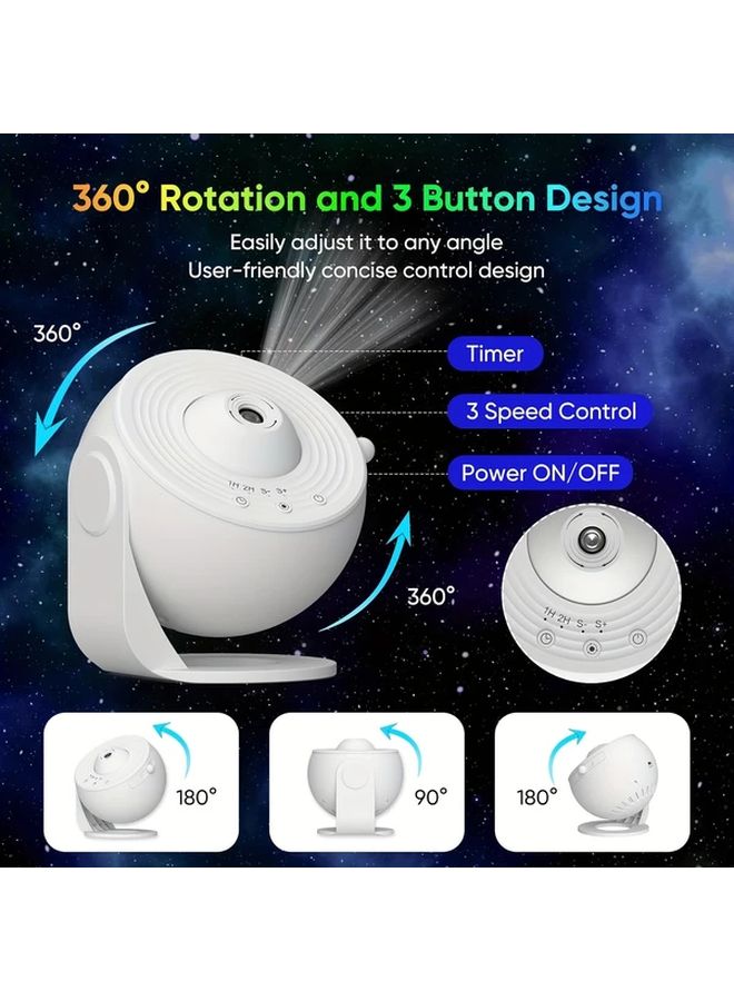White Starry Sky Galaxy Projector Aurora Light Show Filmstrip For Bedroom Party - Image 4