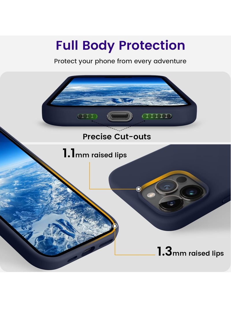 BORTONY iPhone 15 Pro Case Liquid Silicone 3 Layers Full Covered Soft Gel Rubber iPhone 15 Pro Cover Slim Phone Case with Anti-Scratch Microfiber Lining for Apple iPhone 15 Pro 6.1 Inch - Image 5