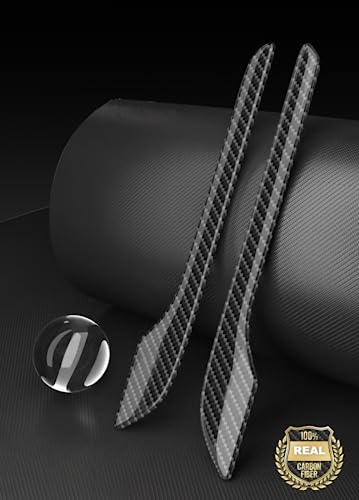 KKTR-CAR Door Handle Cover Real Matte Carbon Fiber Door Handle Trim Protector Set Compatible with Tesla Model y Model 3 20172025 4 Pieces Glossy Carbon Fiber with drip - Image 3
