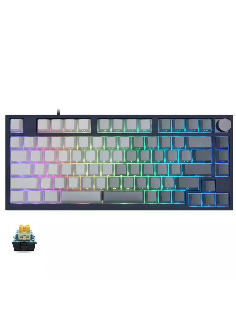 SKYLOONG - GK75 RGB Gaming 8K Optical Keyboard - Glacier Yellow Switch Hot Swappable - 8000Hz Polling Rate (English & Arabic) - Image 1