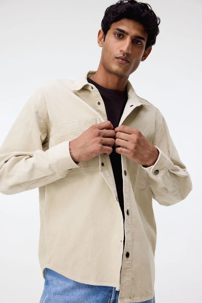 H&M Oversized cotton corduroy shirt