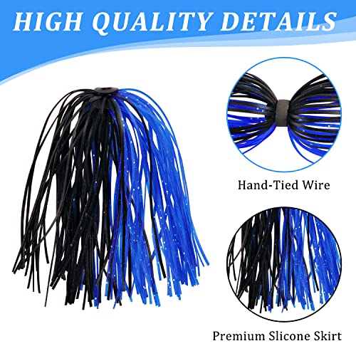 JOGFFDE Silicone Jig Skirts Fishing Lures 50 Strands Bass Fishing Jigs Spinnerbait Skirts Replacement Kit Squid Jig Spinner Bait DIY Fishing Lures(12 Bundles) - Image 2
