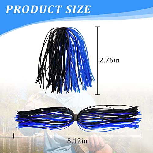 JOGFFDE Silicone Jig Skirts Fishing Lures 50 Strands Bass Fishing Jigs Spinnerbait Skirts Replacement Kit Squid Jig Spinner Bait DIY Fishing Lures(12 Bundles) - Image 4