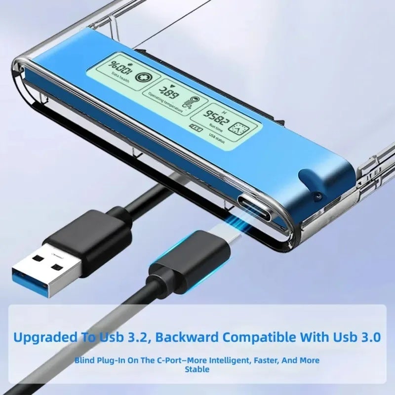 علبة قرص صلب 2.5 بوصة مع واجهة USB 3.0 وشاشة عرض لأقراص SATA SSD - Image 4