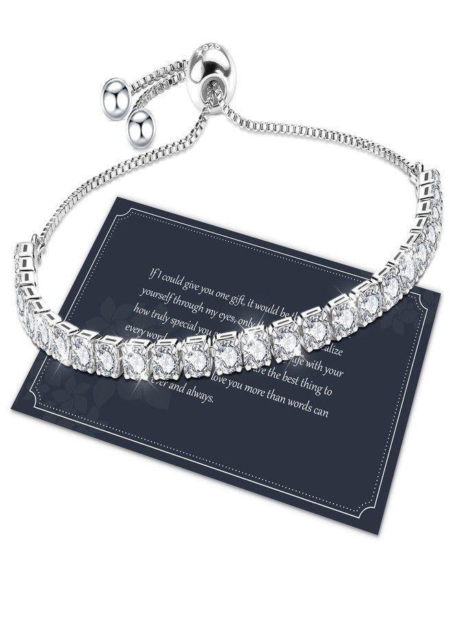 J.Fée Silver Bracelet Silver Bracelets for Women Tennis Bracelets for Women Cubic Zirconia Bracelet Women Adjustable Bracelet Rhinestone Bracelet - Image 1