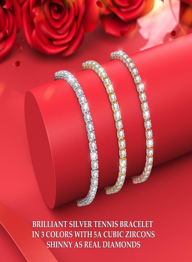 J.Fée Silver Bracelet Silver Bracelets for Women Tennis Bracelets for Women Cubic Zirconia Bracelet Women Adjustable Bracelet Rhinestone Bracelet - Image 5