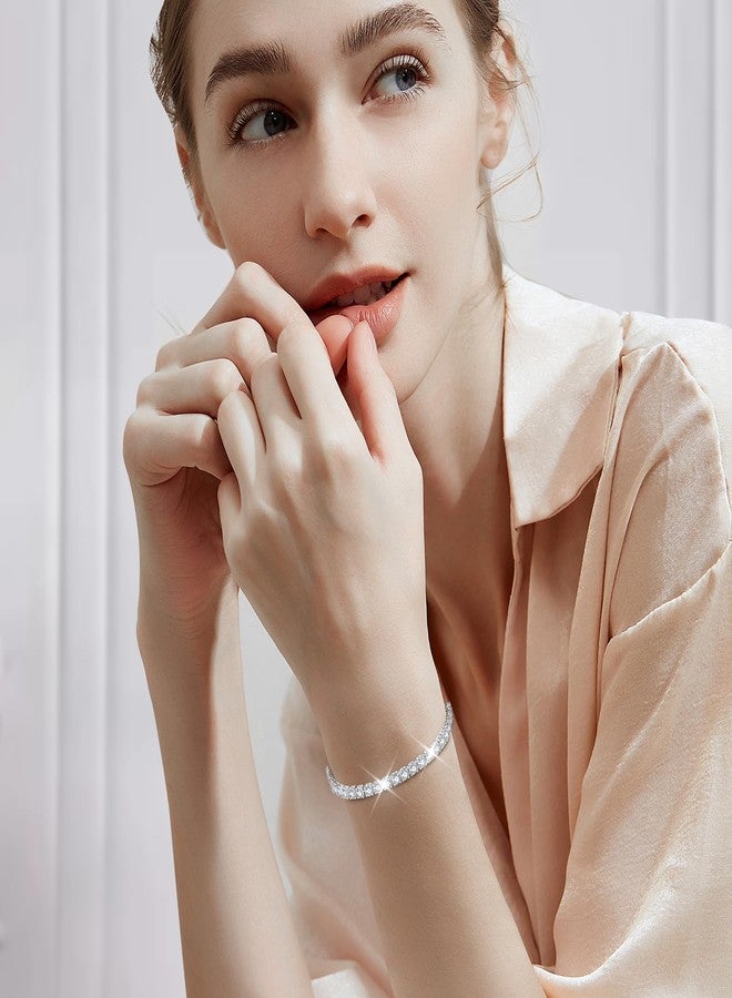 J.Fée Silver Bracelet Silver Bracelets for Women Tennis Bracelets for Women Cubic Zirconia Bracelet Women Adjustable Bracelet Rhinestone Bracelet - Image 3