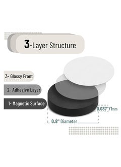 GUDOO 80 Pieces Magnetic Dots Round Magnets with 3M Strong Self Adhesive Backing Perfect for DIY Art Projects whiteboards and Fridge Magnet Circles 18mm Diameter  - Image 3