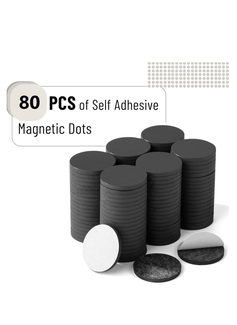 GUDOO 80 Pieces Magnetic Dots Round Magnets with 3M Strong Self Adhesive Backing Perfect for DIY Art Projects whiteboards and Fridge Magnet Circles 18mm Diameter  - Image 2