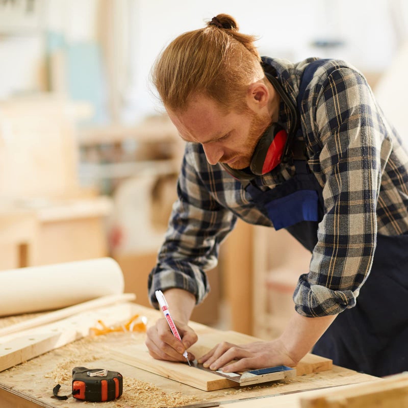 Eersida Multi-purpose Deep Hole Marker Pens 20mm Long Head Drill Deep Nib Markers Colorful Waterproof Carpenter Pens for Construction Bathroom Woodworking(24 Pieces) - Image 2