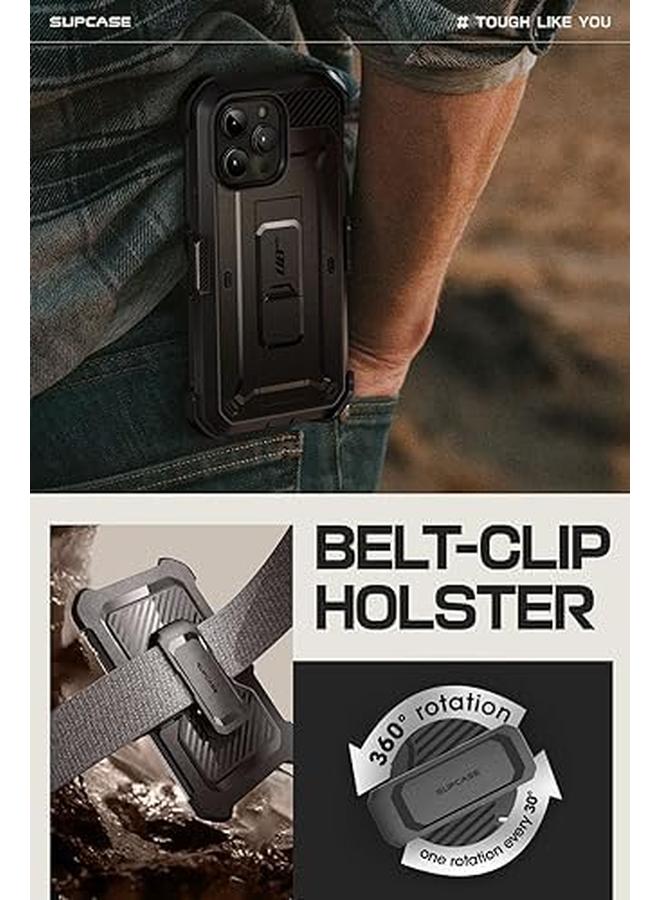 SupCase Unicorn Beetle Pro Case For Iphone 15 Pro Max 6.7" Built In Screen Protector And Kickstand And Belt Clip Heavy Duty Rugged Case Black - Image 5