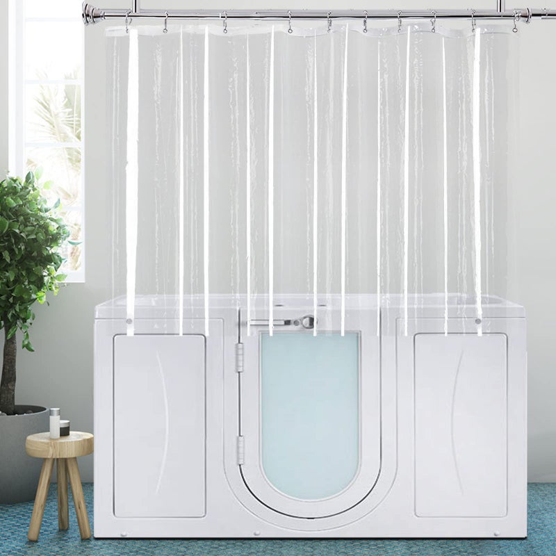 YISURE YISURE Short Shower Curtain Liner 48 Inch Length Clear Peva Vinyl Waterproof Walk in Tub Shower Curtain Sets with 3 Heavy Magnets 70x48 