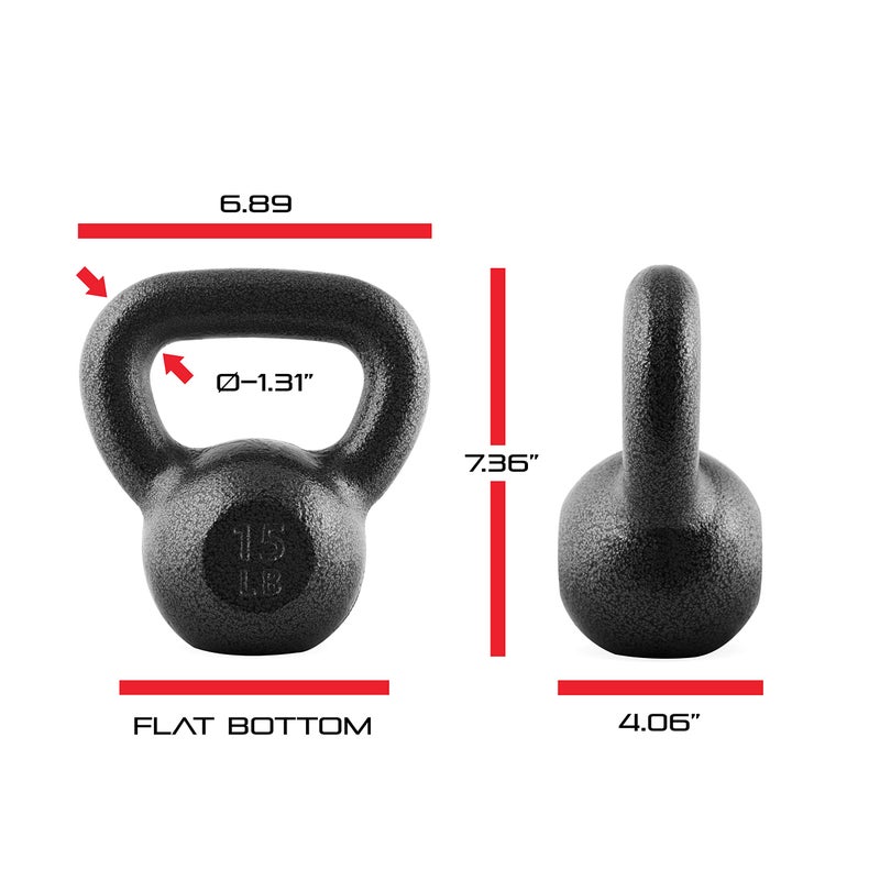 CAP Barbell Cast Iron Kettlebell 35 LB Set | 15 + 20 LB - Image 2