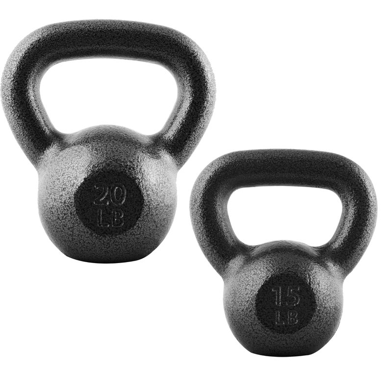 CAP Barbell Cast Iron Kettlebell 35 LB Set | 15 + 20 LB - Image 1
