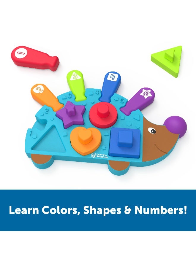 Learning Resources Spike The Fine Motor Hedgehog Puzzle Playmate (Ler9103), 2-In-1 Shape Sorter And Puzzle, Fine Motor Skills Development Toy For Toddlers, Ages 18 Months+ - Image 3