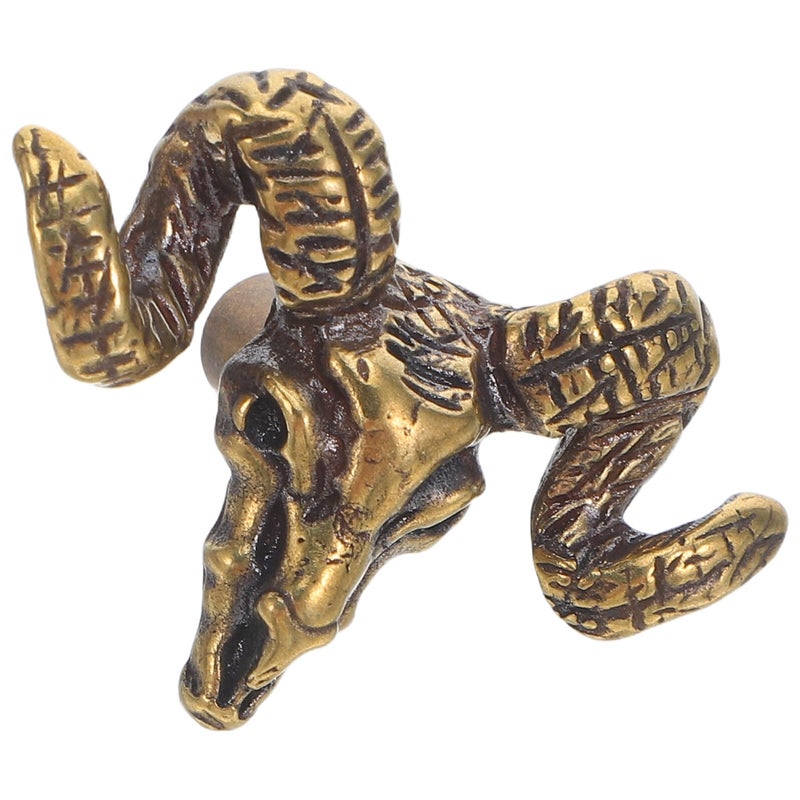 Goat Brass Door Knob Drawer Pull Vintage Finish For Cabinet Wardrobe Kitchen - Image 2