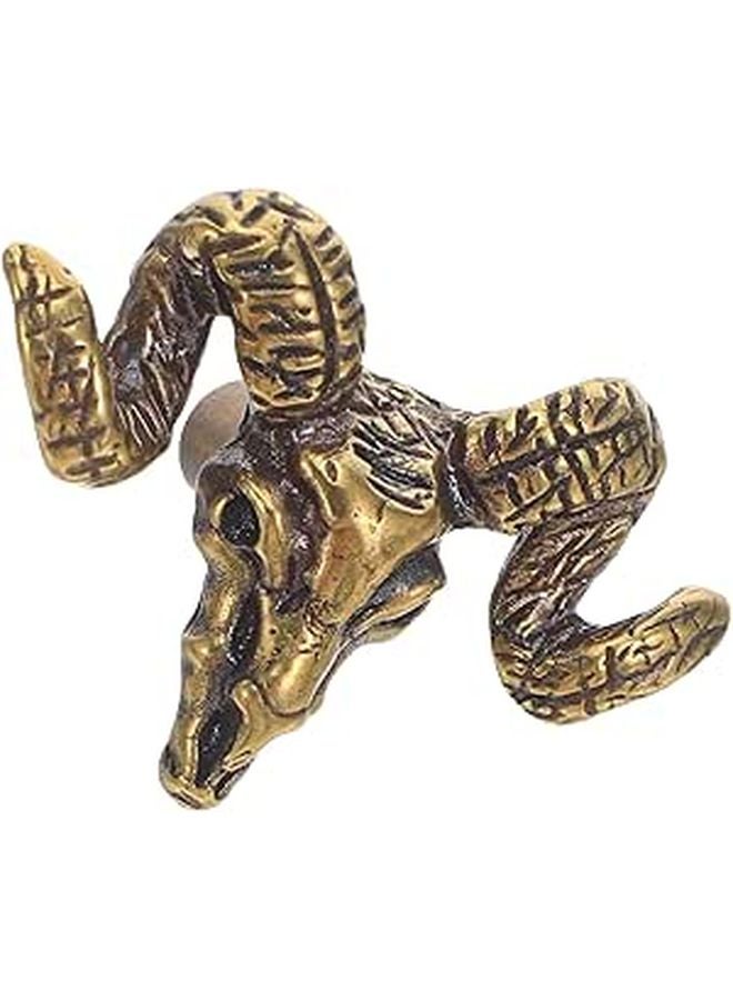 Goat Brass Door Knob Drawer Pull Vintage Finish For Cabinet Wardrobe Kitchen - Image 1