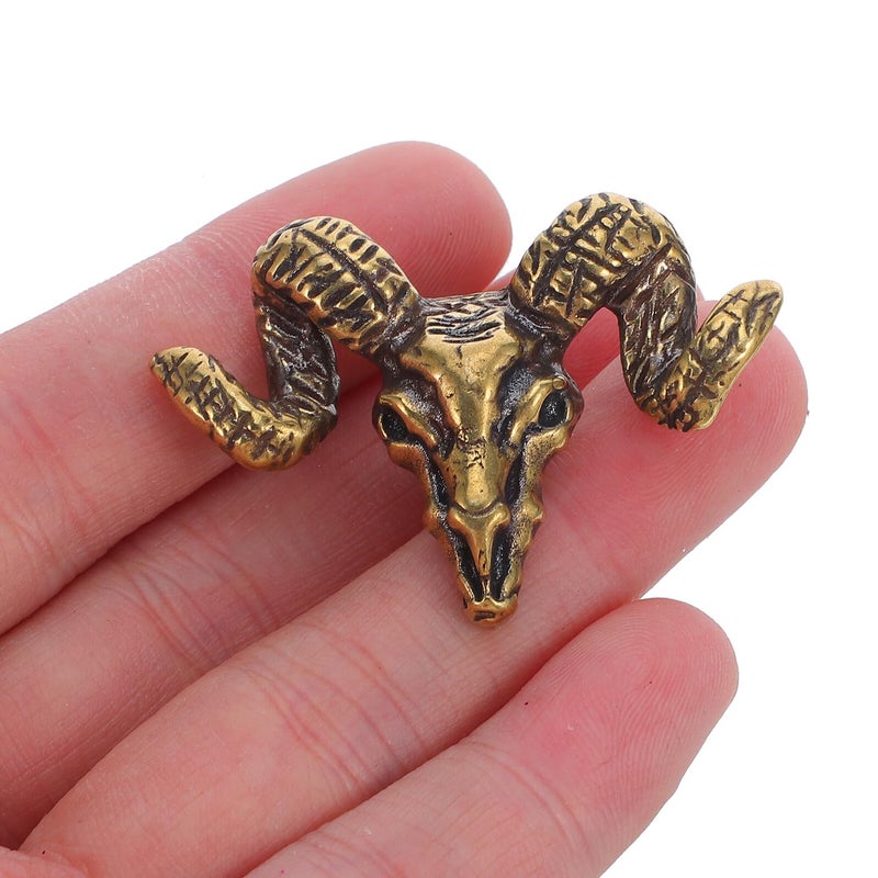 Goat Brass Door Knob Drawer Pull Vintage Finish For Cabinet Wardrobe Kitchen - Image 5