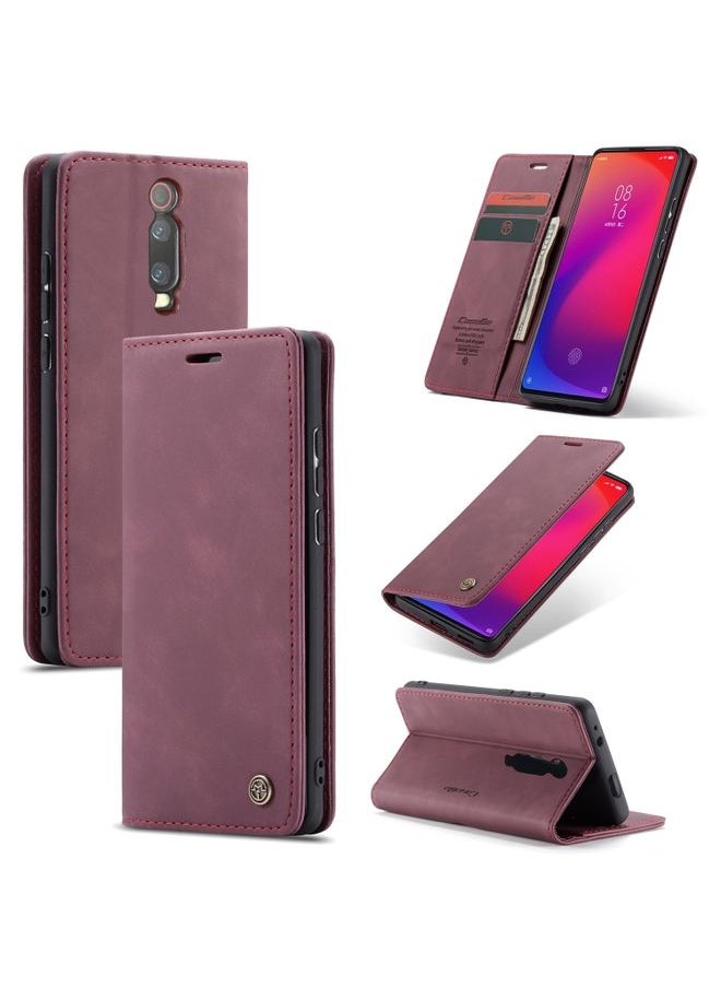 HuHa - Case Cover CaseMe-013 Multi-functional Retro Frosted Horizontal Flip Leather Case with Card Slot & Holder & Wallet For Xiaomi Mi 9T Pro / Redmi K20 Pro / Xiaomi Mi 9T / Redmi K20 Wine Red - Image 1