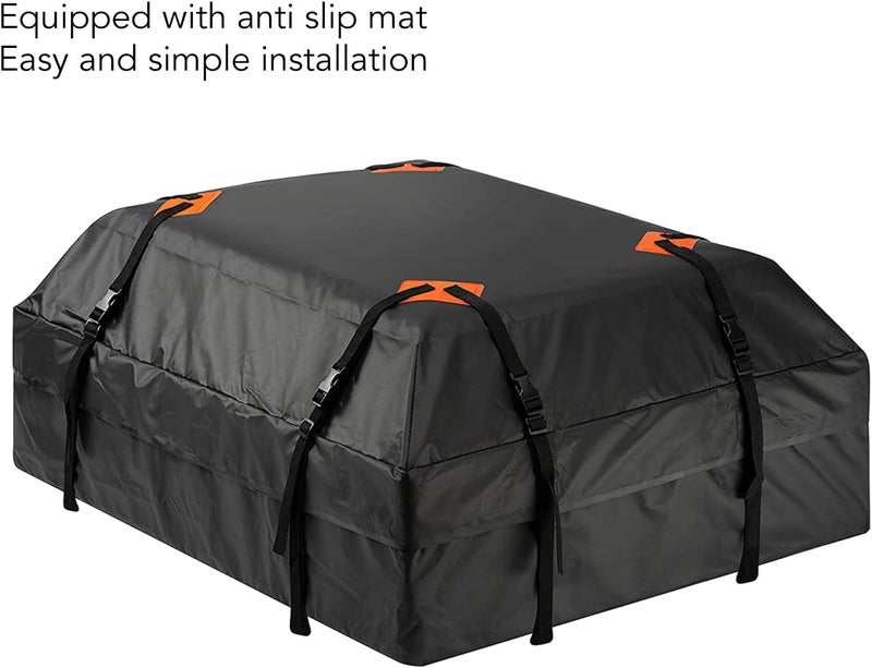 Car Roof Bag, Large Capacity Rooftop Cargo Carrier, 600D Oxford Cloth Vehicle Storage Bag with Anti Slip Pads for Outdoor Travel SUV Truck Pickup - Image 4