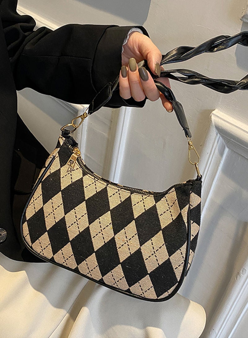 شاربدو إمرأة نمط قرع لون منقوشة شريط سرج كتف كتف كتف رسول حقيبة يد حمل حقيبة يد - Image 4