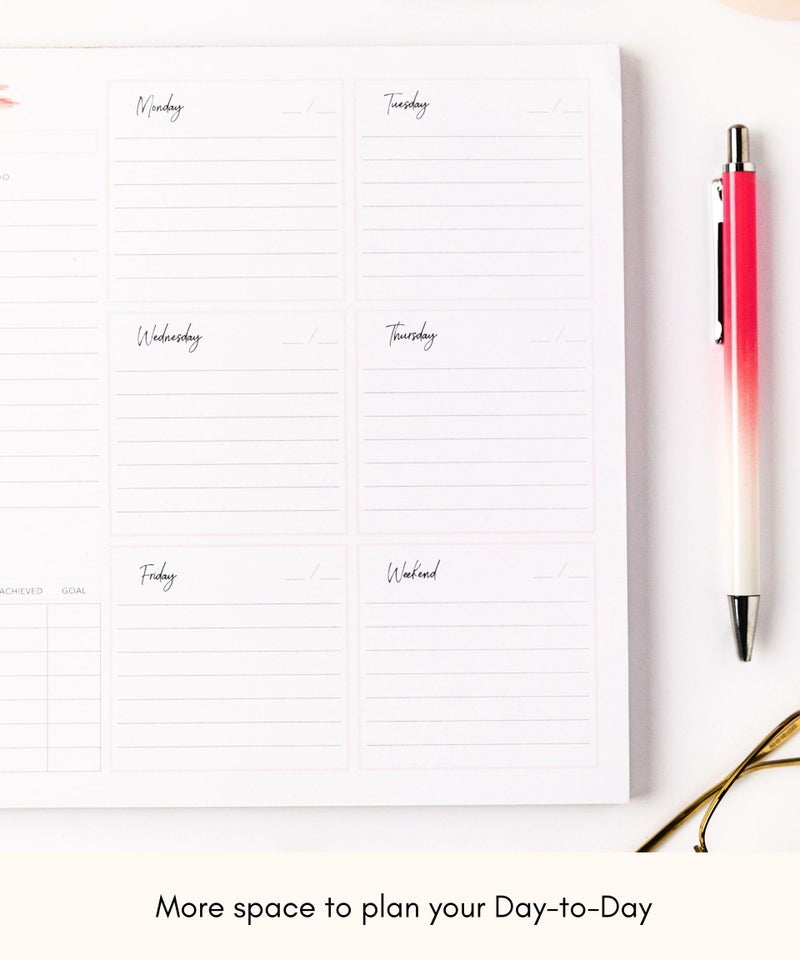 Lamare دفتر تخطيط أسبوعي لاماري - 52 ورقة سميكة من الورق الفاخر، دفتر تخطيط أسبوعي غير مؤرخ، دفتر قائمة المهام اليومية، متتبع العادات، دفتر تخطيط أكاديمي، دفتر قائمة المهام الأسبوعية - Image 3