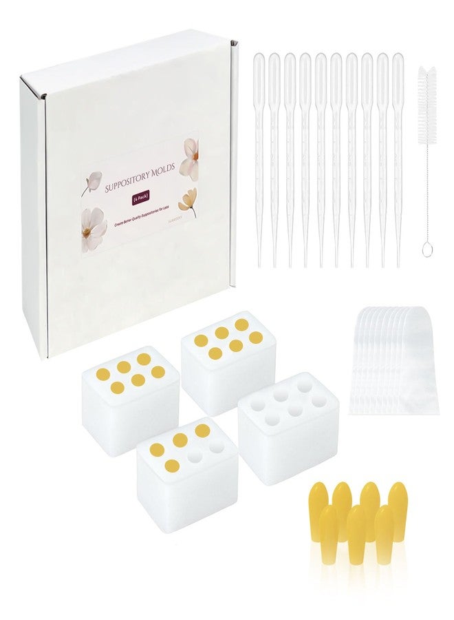 ICIMBI Reusable Suppository Molds Kit,2ML, Silicone Suppository Molds Kit Includes 4 Tray's, 10 Liquid Droppers - Image 1