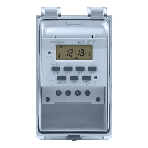 amiciSmart 230V 30A Digital Programmable Timer Switch with Loop Mode | IP65 Waterproof | 20 ON/Off Schedules | LCD Display | Auto Keyboard Lock | for Industrial & Home Automation - Image 1