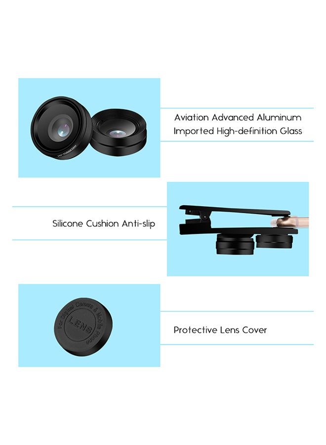 Loquat 3-In-1 Rotatable HD Phone Lens Black  - Image 3