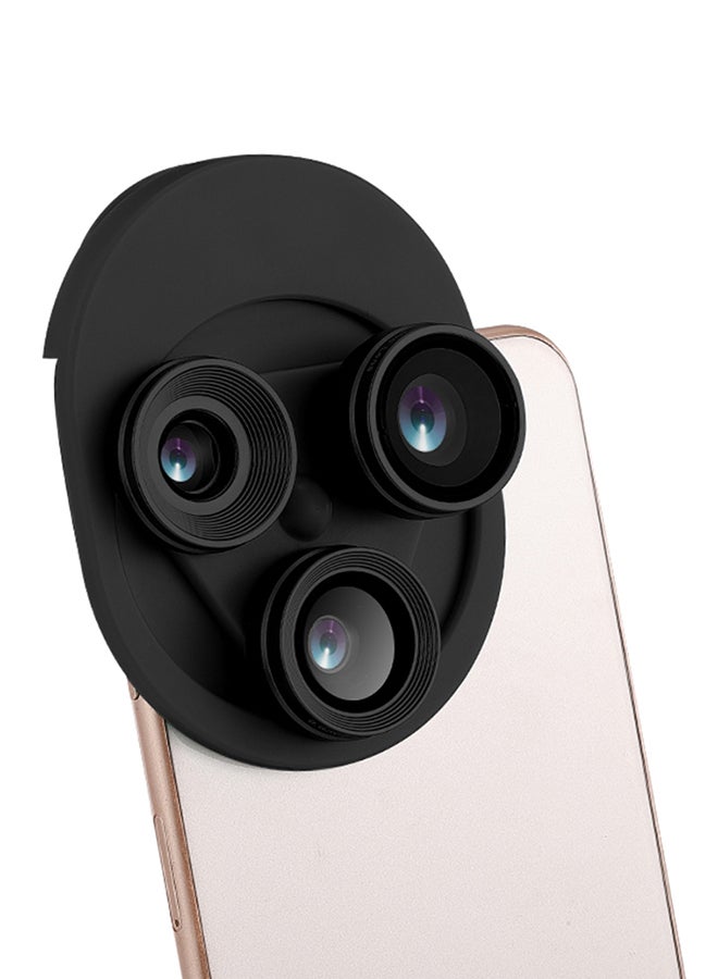 Loquat 3-In-1 Rotatable HD Phone Lens Black  - Image 2