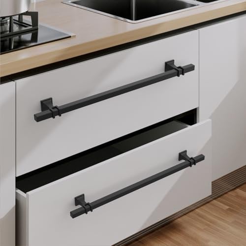 9BUILD 10 Pack 126 Inch Cabinet Pulls Matte Black Handles Hardware for Kitchen Cabinets Wardrobe T Bar Pulls - Image 3