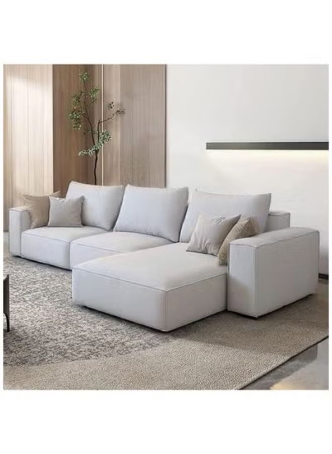 Karnak Sectional Sofa With Cushions L-Shaped Comfortable Living Room Sofa Color (White) Left - Image 1